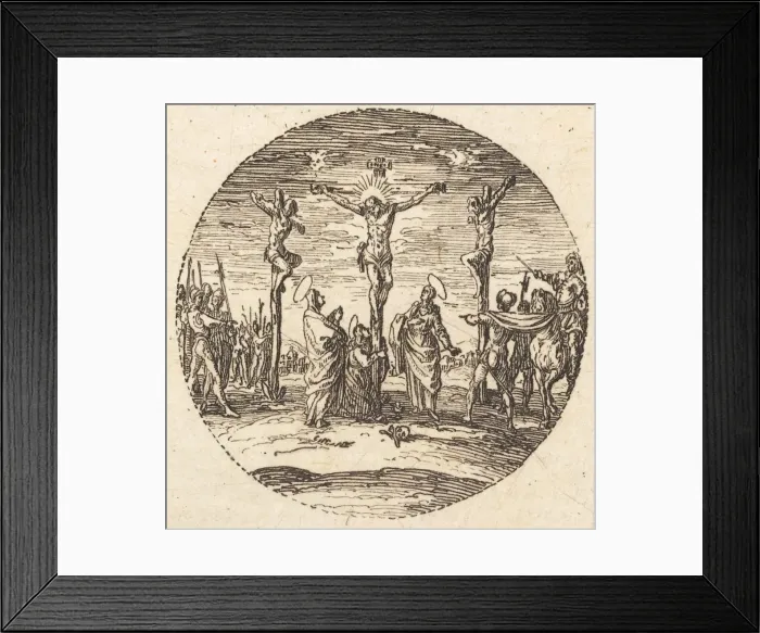 Framed Print : The Crucifixion, c. 1631. Creator: Jacques Callot Framed Print : The Crucifixion, c. 1631. Creator: Jacques Callot