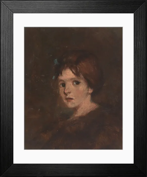 Framed Print : Child in Browns, ca. 1889. Creator: Alice Pike Barney Framed Print : Child in Browns, ca. 1889. Creator: Alice Pike Barney