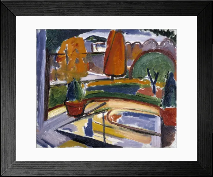 Framed Print : Landscape with Pond--Newmans Yard, ca. 1915-1932. Creator: Carl Newman Framed Print : Landscape with Pond--Newmans Yard, ca. 1915-1932. Creator: Carl Newman