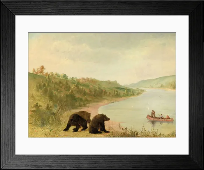 Framed Print : Catlin and His Men in Their Canoe, Urgently Solicited to Come Ashore, Upper Missouri Framed Print : Catlin and His Men in Their Canoe, Urgently Solicited to Come Ashore, Upper Missouri