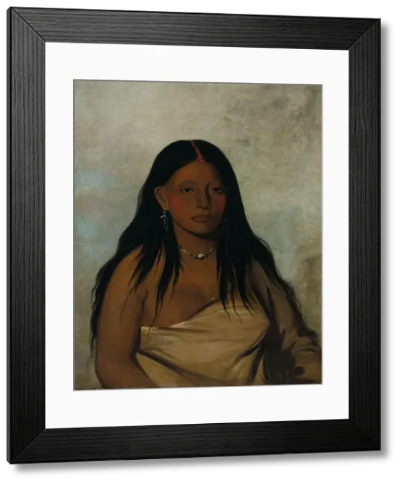 Framed Print : She-de-ah, Wild Sage, a Wichita Woman, 1834. Creator: George Catlin Framed Print : She-de-ah, Wild Sage, a Wichita Woman, 1834. Creator: George Catlin