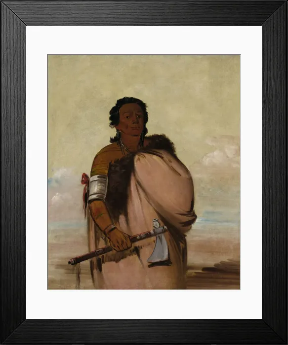 Framed Print : Ah -sho-cole, Rotten Foot, a Noted Warrior, 1834. Creator: George Catlin Framed Print : Ah -sho-cole, Rotten Foot, a Noted Warrior, 1834. Creator: George Catlin