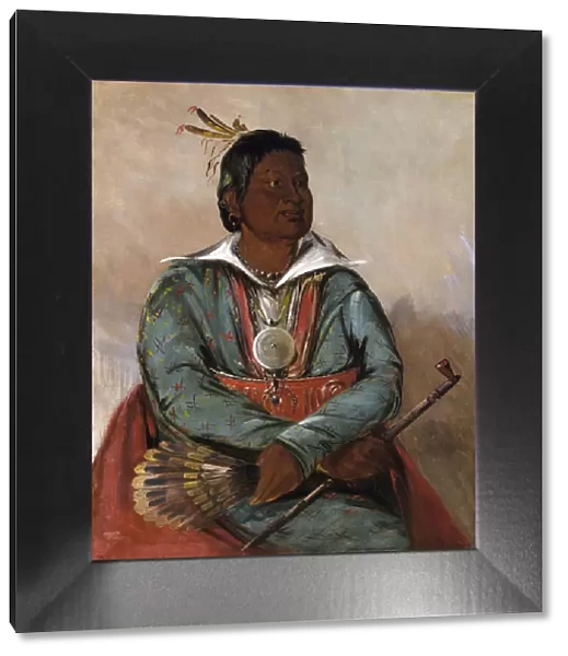 Mo-sho-la-tub-bee, He Who Puts Out and Kills, Chief of the Tribe, 1834. Creator: George Catlin