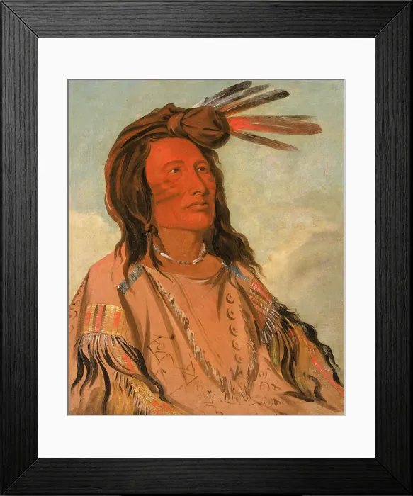 Framed Print : Tchan-dee, Tobacco, an Oglala Chief, 1832. Creator: George Catlin Framed Print : Tchan-dee, Tobacco, an Oglala Chief, 1832. Creator: George Catlin