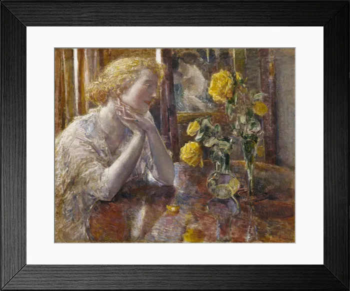 Framed Print : Marechal Niel Roses, 1919. Creator: Frederick Childe Hassam Framed Print : Marechal Niel Roses, 1919. Creator: Frederick Childe Hassam
