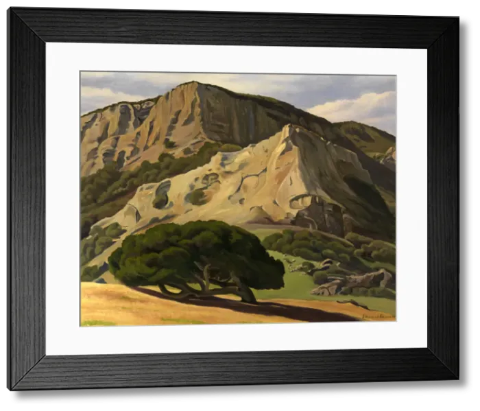Framed Print : Oaks and Rocks--San Luis Obispo, 1930. Creator: Edward Bruce Framed Print : Oaks and Rocks--San Luis Obispo, 1930. Creator: Edward Bruce