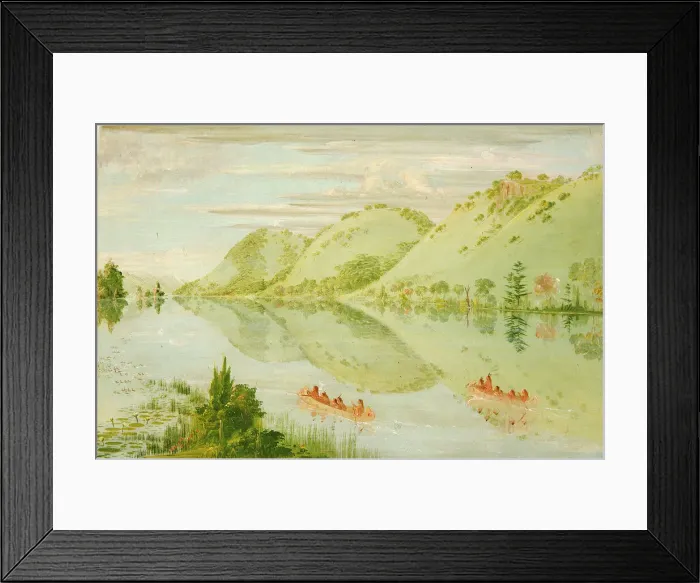 Framed Print : Picturesque Bluffs above Prairie du Chien, 1835-1836. Creator: George Catlin Framed Print : Picturesque Bluffs above Prairie du Chien, 1835-1836. Creator: George Catlin