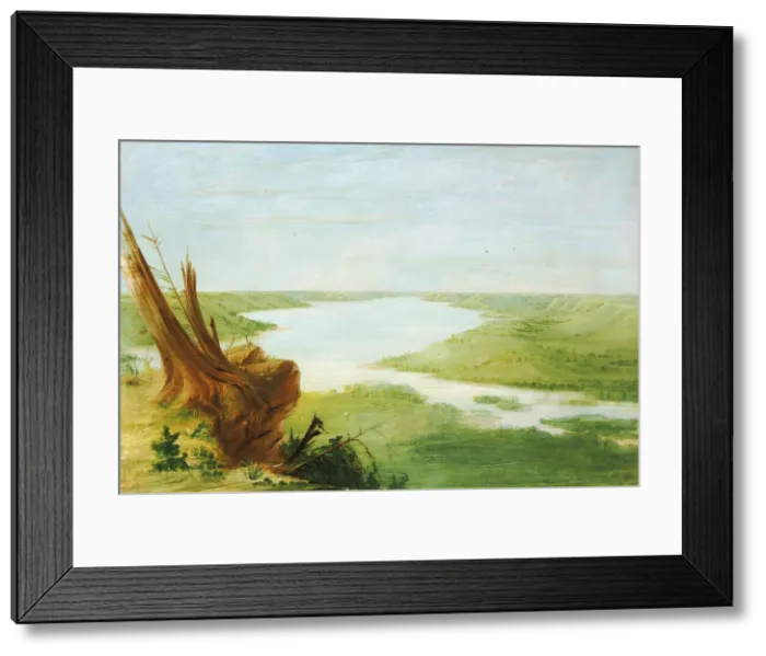 Framed Print : View on Lake St. Croix, Upper Mississippi, 1835-1836. Creator: George Catlin Framed Print : View on Lake St. Croix, Upper Mississippi, 1835-1836. Creator: George Catlin