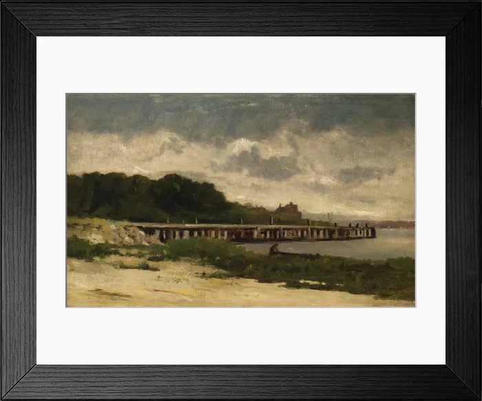 Framed Print : Untitled (landscape with pier), n. d. Creator: Edward Mitchell Bannister