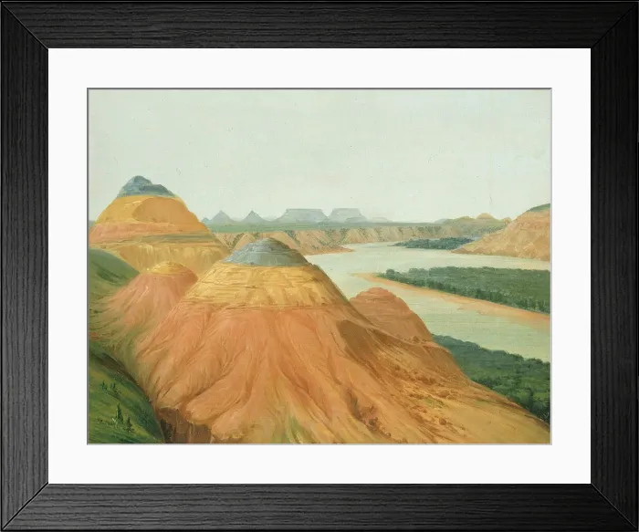 Framed Print : View in the Big Bend of the Upper Missouri, 1832. Creator: George Catlin Framed Print : View in the Big Bend of the Upper Missouri, 1832. Creator: George Catlin