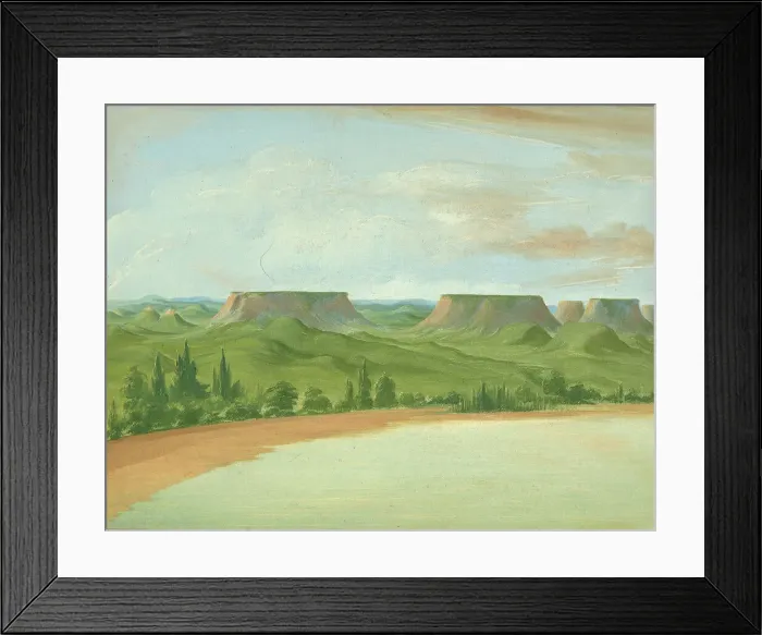 Framed Print : Square Hills, 1200 Miles above St. Louis, 1832. Creator: George Catlin Framed Print : Square Hills, 1200 Miles above St. Louis, 1832. Creator: George Catlin
