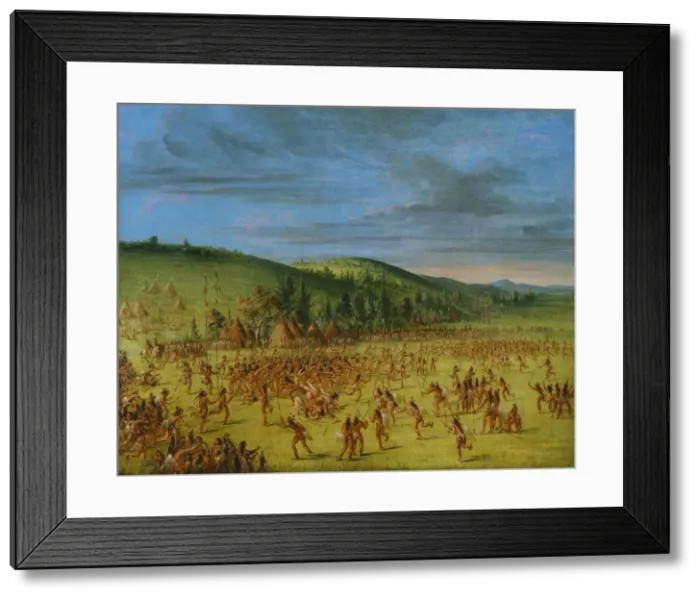 Framed Print : Ball-play of the Choctaw--Ball Up, 1846-1850. Creator: George Catlin Framed Print : Ball-play of the Choctaw--Ball Up, 1846-1850. Creator: George Catlin