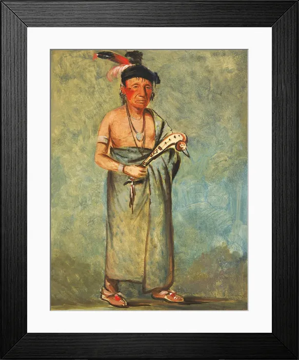 Framed Print : Span-e-o-nee-kaw, The Spaniard, 1828. Creator: George Catlin Framed Print : Span-e-o-nee-kaw, The Spaniard, 1828. Creator: George Catlin