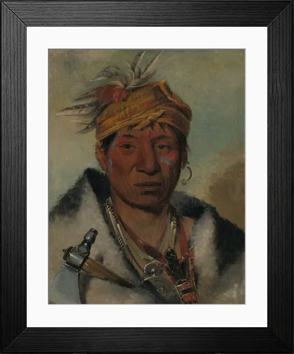 Framed Print : Ah-yaw-ne-tak-oar-ron a Warrior, 1831. Creator: George Catlin Framed Print : Ah-yaw-ne-tak-oar-ron a Warrior, 1831. Creator: George Catlin