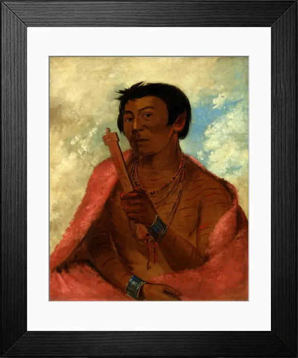Framed Print : On-saw-kie, The Sauk, in the Act of Praying, 1830. Creator: George Catlin