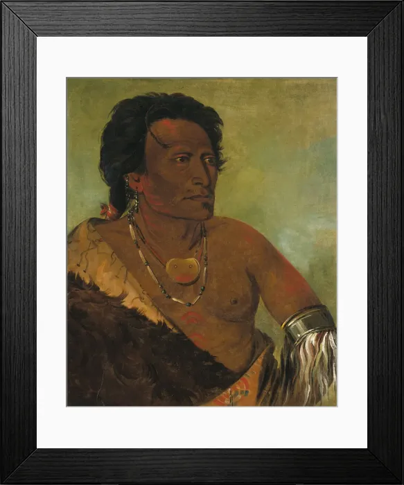 Framed Print : Sky-se-ro-ka, Second Chief of the Tribe, 1834. Creator: George Catlin Framed Print : Sky-se-ro-ka, Second Chief of the Tribe, 1834. Creator: George Catlin