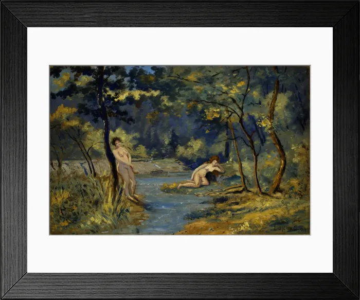 Framed Print : Standing and Reclining Nymphs, 1908. Creator: Louis Michel Eilshemius Framed Print : Standing and Reclining Nymphs, 1908. Creator: Louis Michel Eilshemius