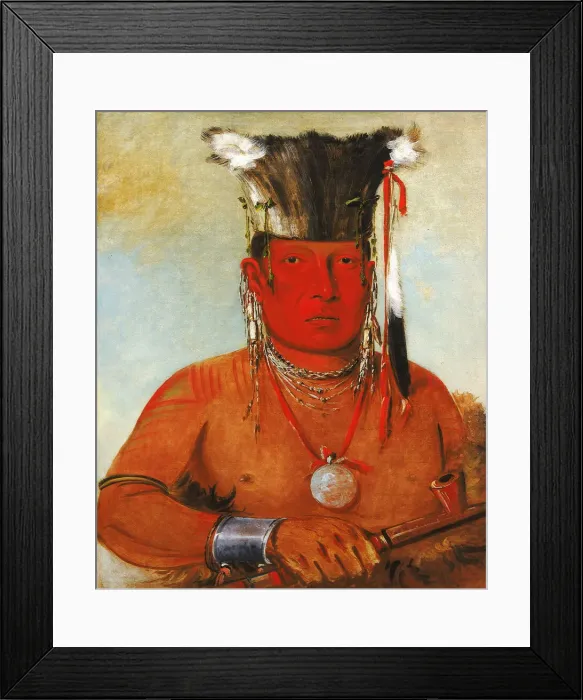 Framed Print : Shaw-da-mon-nee, There He Goes, a Brave, 1832. Creator: George Catlin Framed Print : Shaw-da-mon-nee, There He Goes, a Brave, 1832. Creator: George Catlin