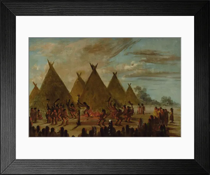 Framed Print : War Dance, Sioux, 1845-1848. Creator: George Catlin Framed Print : War Dance, Sioux, 1845-1848. Creator: George Catlin