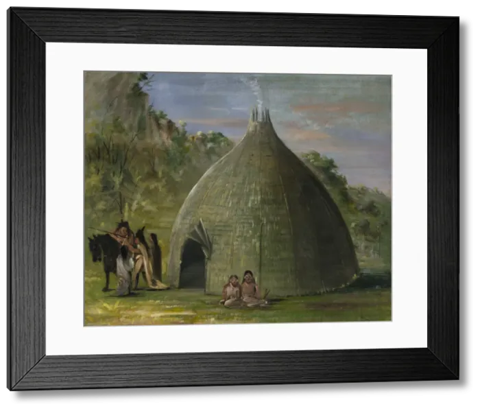 Framed Print : Wichita Lodge, Thatched with Prairie Grass, 1834-1835. Creator: George Catlin Framed Print : Wichita Lodge, Thatched with Prairie Grass, 1834-1835. Creator: George Catlin