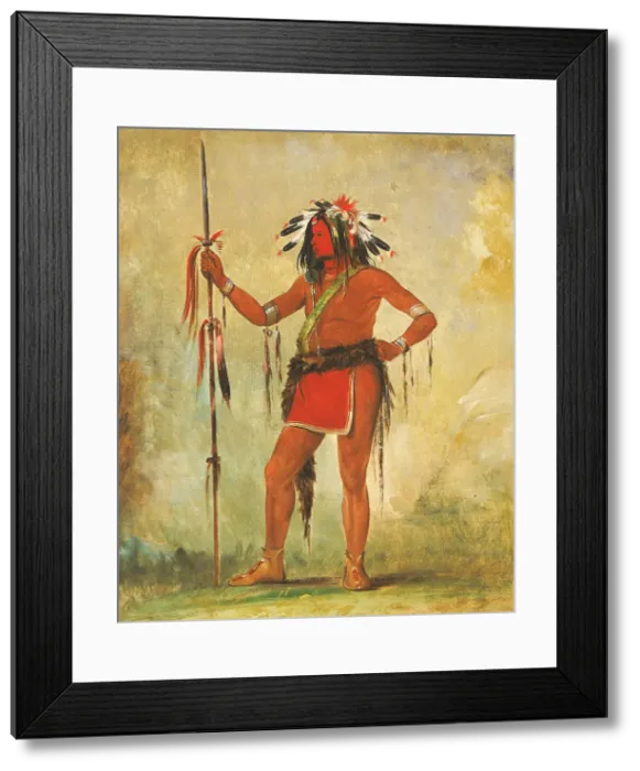 Framed Print : Cah-be-mub-bee, He Who Sits Everywhere, a Brave, 1835. Creator: George Catlin Framed Print : Cah-be-mub-bee, He Who Sits Everywhere, a Brave, 1835. Creator: George Catlin