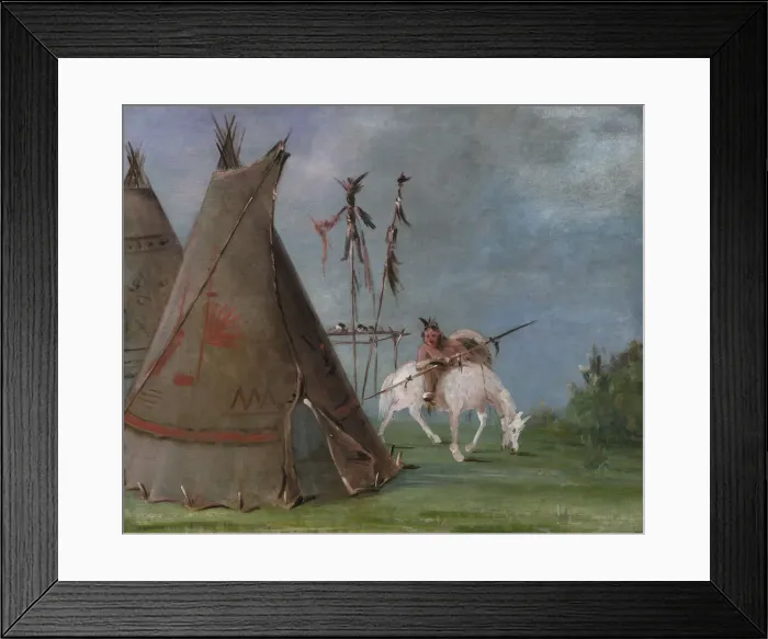 Framed Print : Comanche Lodge of Buffalo Skins, 1834-1835. Creator: George Catlin Framed Print : Comanche Lodge of Buffalo Skins, 1834-1835. Creator: George Catlin