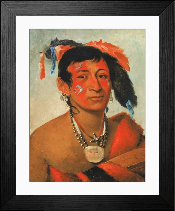 Framed Print : Sha-wa-no, The South, a Noted Warrior, 1831. Creator: George Catlin Framed Print : Sha-wa-no, The South, a Noted Warrior, 1831. Creator: George Catlin