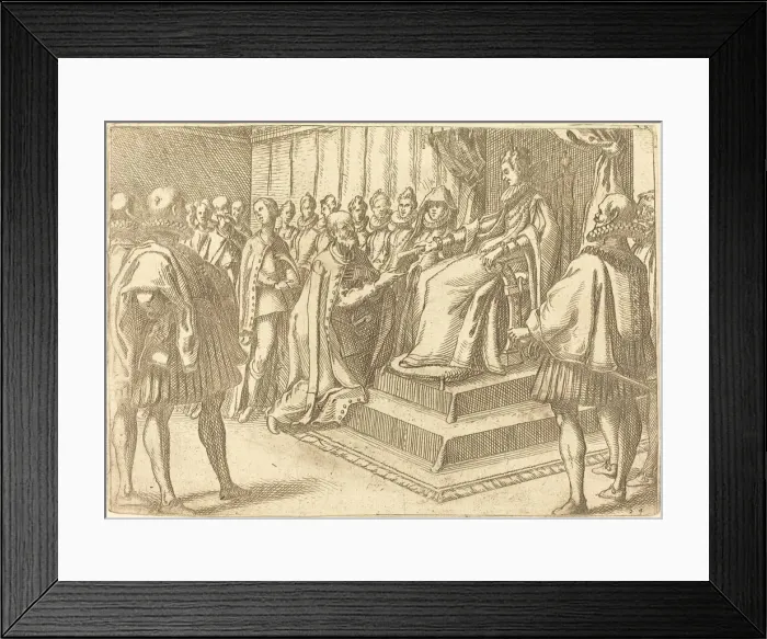 Framed Print : Reception of the Envoy of Poland, 1612. Creator: Jacques Callot Framed Print : Reception of the Envoy of Poland, 1612. Creator: Jacques Callot