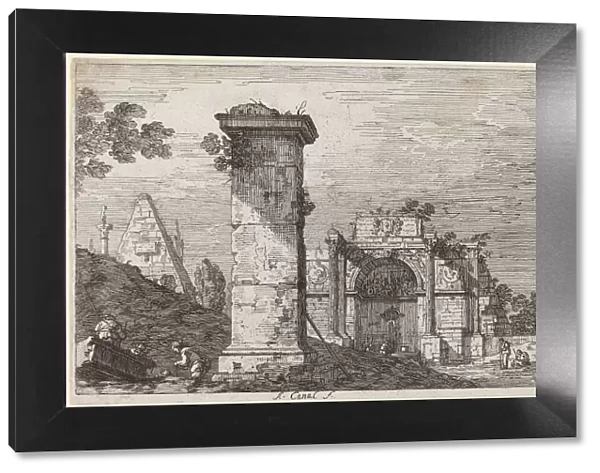 Landscape with Ruined Monuments, c. 1735  /  1746. Creator: Canaletto