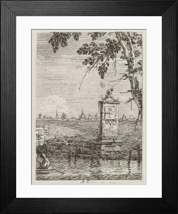 Framed Print : The Little Monument [left], c. 1735  /  1746. Creator: Canaletto
