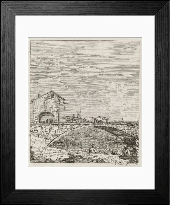 Framed Print : The Wagon Passing over a Bridge, c. 1735 / 1746. Creator: Canaletto Framed Print : The Wagon Passing over a Bridge, c. 1735 / 1746. Creator: Canaletto