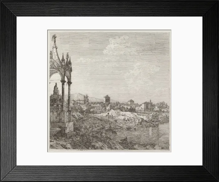 Framed Print : View of a Town with a Bishops Tomb, c. 1735 / 1746. Creator: Canaletto Framed Print : View of a Town with a Bishops Tomb, c. 1735 / 1746. Creator: Canaletto