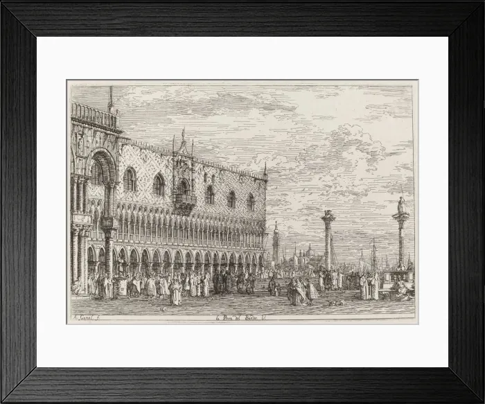 Framed Print : La Piera del Bando. V. [lower right], c. 1735  /  1746. Creator: Canaletto