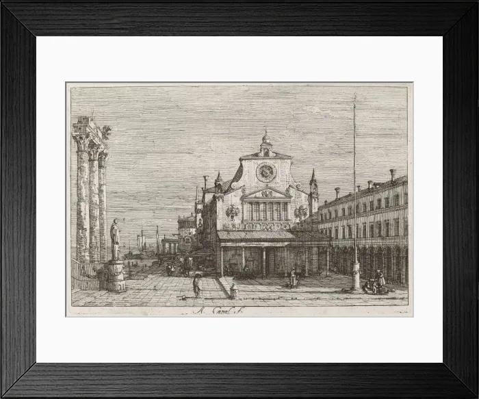 Framed Print : Imaginary View of S. Giacomo di Rialto [upper right], c. 1735  /  1746. Creator: Canaletto