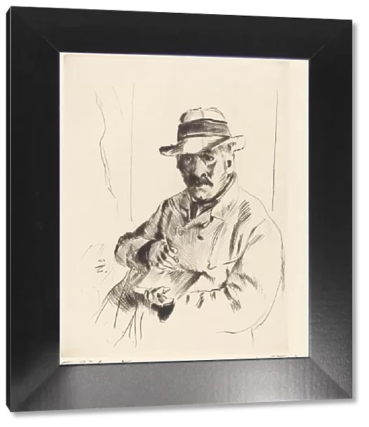 Selbstbildnis im Strohhut (Self-Portrait in a Straw Hat), 1913. Creator: Lovis Corinth