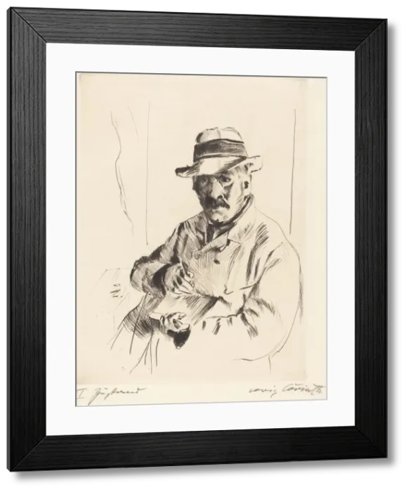Framed Print : Selbstbildnis im Strohhut (Self-Portrait in a Straw Hat), 1913. Creator: Lovis Corinth Framed Print : Selbstbildnis im Strohhut (Self-Portrait in a Straw Hat), 1913. Creator: Lovis Corinth