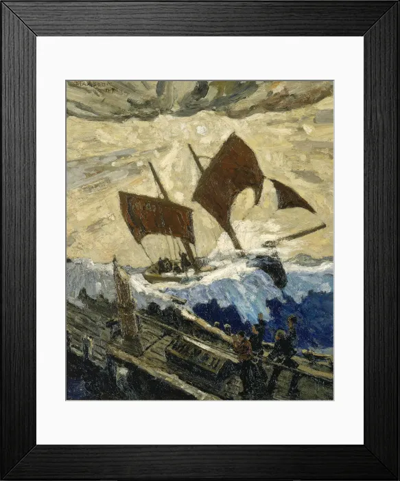 Framed Print : An Incident on the English Channel, 1919. Creator: Max Bohm Framed Print : An Incident on the English Channel, 1919. Creator: Max Bohm
