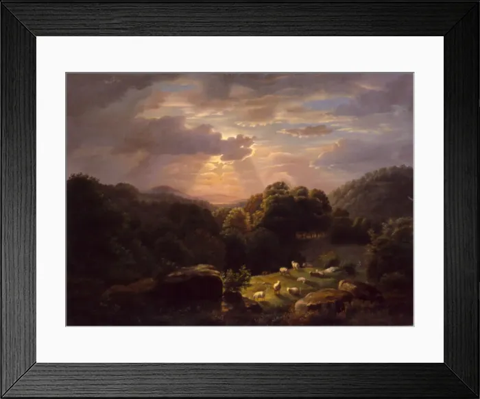 Framed Print : Landscape with Sheep, n. d. Creator: Robert Seldon Duncanson Framed Print : Landscape with Sheep, n. d. Creator: Robert Seldon Duncanson