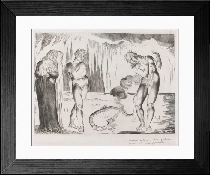 Framed Print : The Circle of the Thieves; Buoso Donati Attacked by the Serpent, 1827 Framed Print : The Circle of the Thieves; Buoso Donati Attacked by the Serpent, 1827