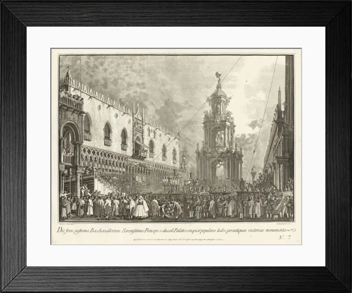 Framed Print : The Doge Attends the Giovedi Grasso Festival in the Piazzetta, 1763 / 1766 Framed Print : The Doge Attends the Giovedi Grasso Festival in the Piazzetta, 1763 / 1766