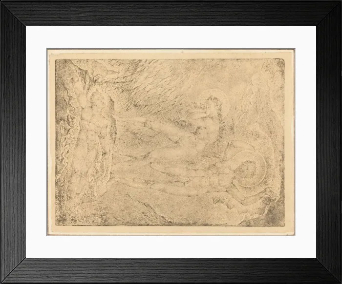 Framed Print : The Chaining of Orc, 1812. Creator: William Blake Framed Print : The Chaining of Orc, 1812. Creator: William Blake