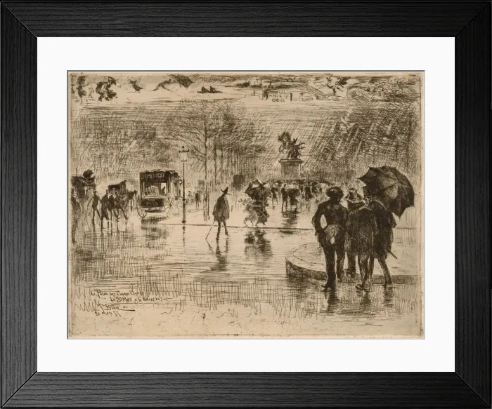 Framed Print : Le Retour des Artistes, 1877. Creator: Felix Hilaire Buhot Framed Print : Le Retour des Artistes, 1877. Creator: Felix Hilaire Buhot