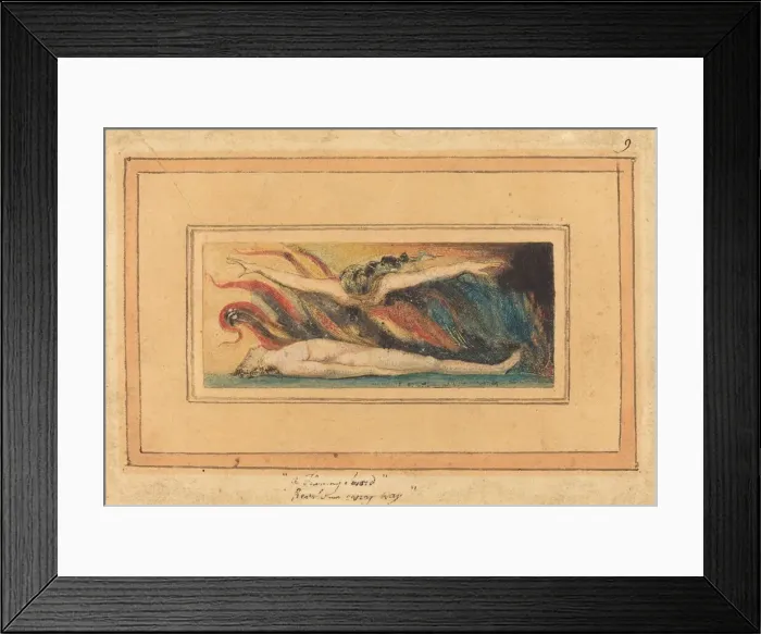 Framed Print : The Soul Hovering Over the Body [from Marriage of Heaven and Hell, plate 14], c