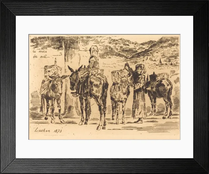 Framed Print : Feuilles d Anes du Midi, 1873. Creator: Felix Hilaire Buhot Framed Print : Feuilles d Anes du Midi, 1873. Creator: Felix Hilaire Buhot
