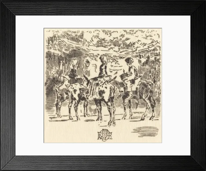 Framed Print : Les Petits Anes de Luchon, 1873. Creator: Felix Hilaire Buhot Framed Print : Les Petits Anes de Luchon, 1873. Creator: Felix Hilaire Buhot