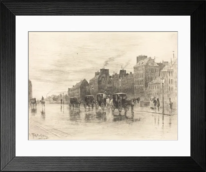Framed Print : Une Matinee d Hiver au Quai de l Hotel-Dieu (Winter Morning on the Quai de Framed Print : Une Matinee d Hiver au Quai de l Hotel-Dieu (Winter Morning on the Quai de