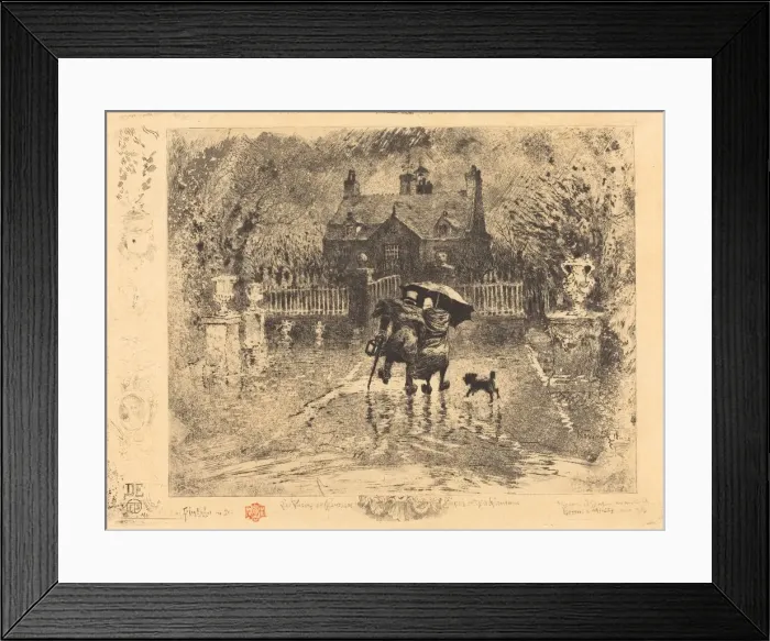 Framed Print : Les Voisins de Campagne (Country Neighbors), 1879 / 1880. Creator: Felix Hilaire Buhot Framed Print : Les Voisins de Campagne (Country Neighbors), 1879 / 1880. Creator: Felix Hilaire Buhot