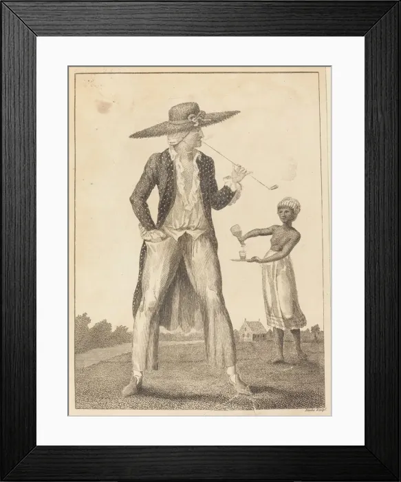 Framed Print : A Surinam Planter in his Morning Dress, 1793. Creator: William Blake Framed Print : A Surinam Planter in his Morning Dress, 1793. Creator: William Blake