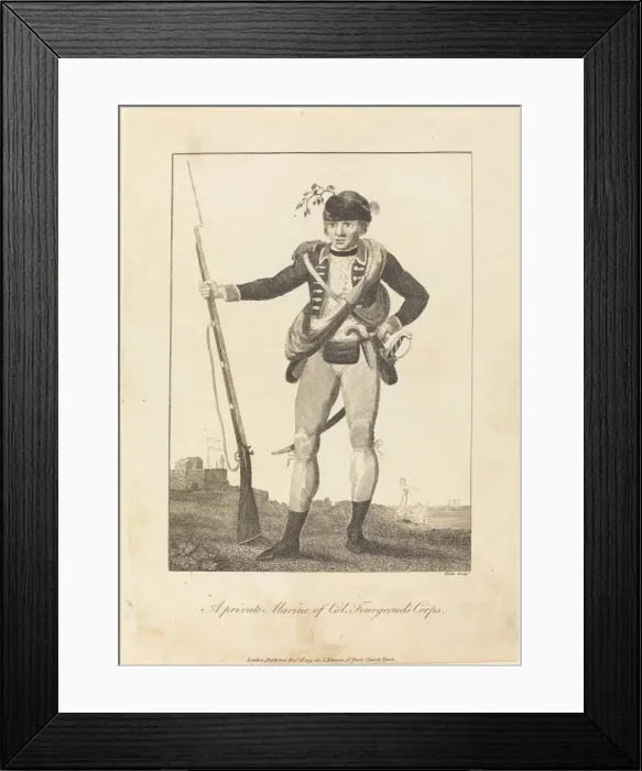 Framed Print : A private Marine of Col. Fourgeouds Corps, 1793. Creator: William Blake Framed Print : A private Marine of Col. Fourgeouds Corps, 1793. Creator: William Blake