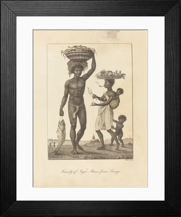 Framed Print : Family of Negro Slaves from Loango, 1793. Creator: William Blake Framed Print : Family of Negro Slaves from Loango, 1793. Creator: William Blake